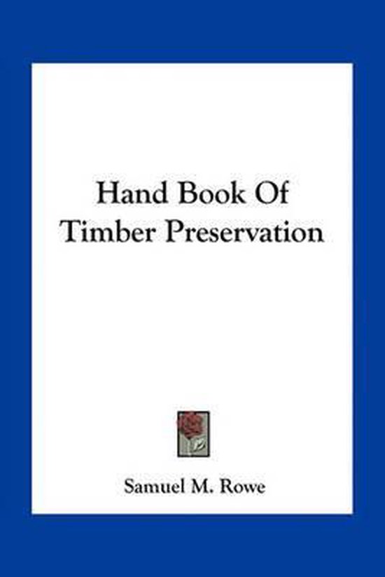 Hand Book of Timber Preservation - cover