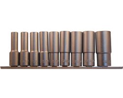BGS Doppenset lang 1/2 - 9 delig - zeskant - SW 10mm - 13mm - 15mm - 16mm - 17mm - 18mm - 19mm - 22mm - 24mm- BGS2223