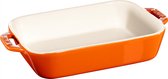 Staub gratineerschaal - rechthoekig - 14 x 11 cm - oranje