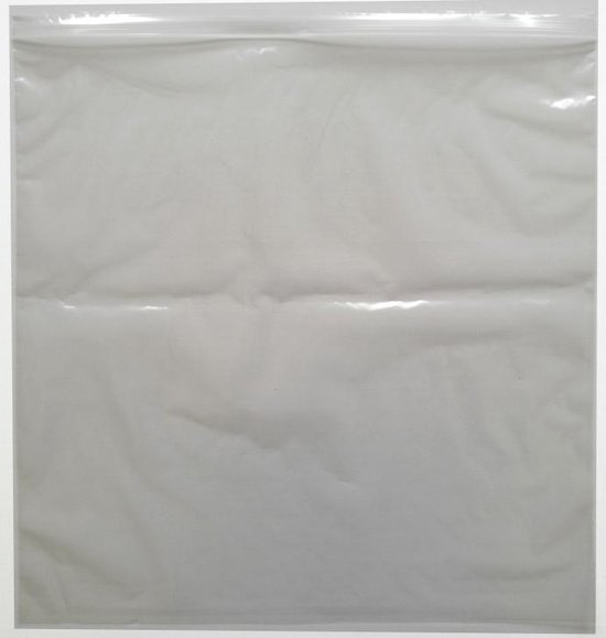 Transparante gripzak van 50 x 50 cm met ritssluiting.