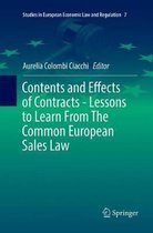 Contents and Effects of Contracts-Lessons to Learn from the Common European Sales Law