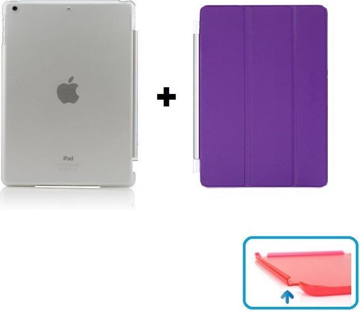 Apple iPad Air 2 Smart Cover Hoes - inclusief Transparante achterkant - Paars