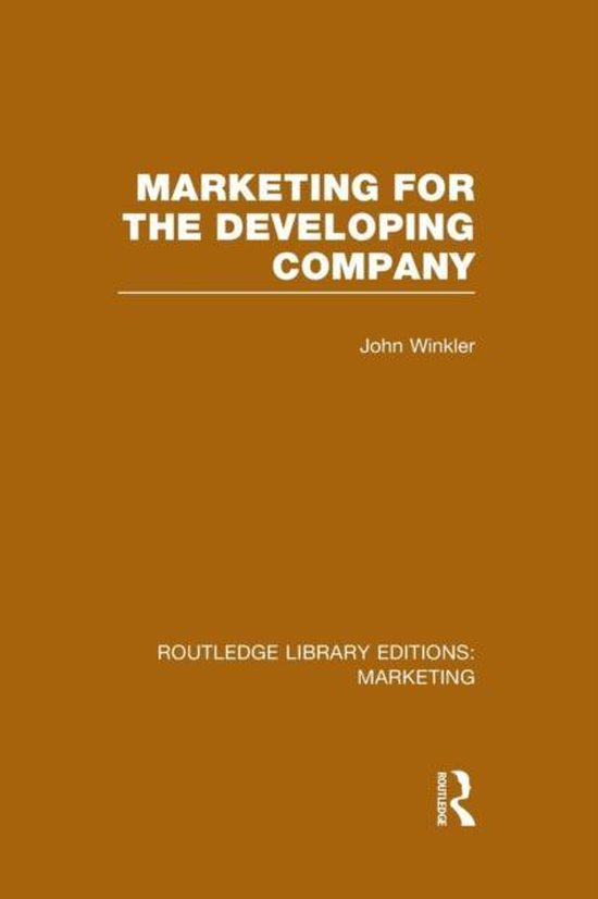 Routledge Library Editions: Marketing- Marketing for the Dev ... - cover