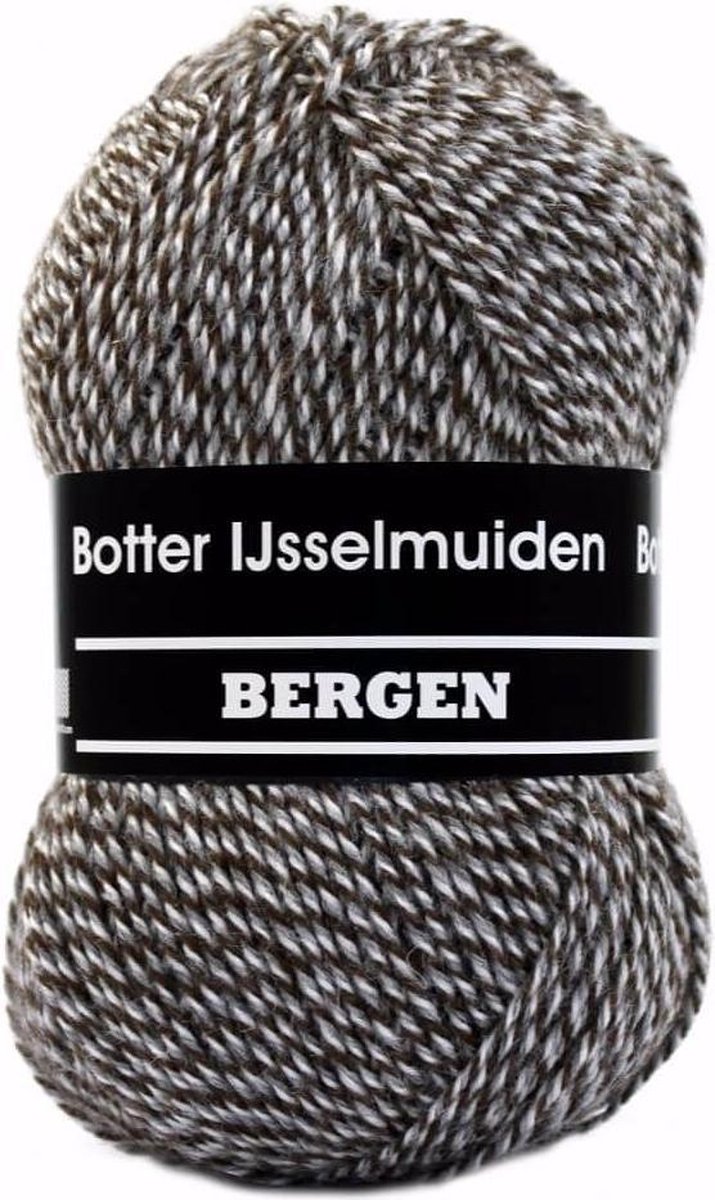 Botter Bergen Bruin, Wit, Grijs, gemeleerd 92 - Botter IJsselmuiden PAK MET 5 BOLLEN a 100 GRAM. PARTIJ 634545