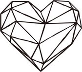 Geometrisch hart – Geometrische hartje – Muursticker met hartje – Geometrische muursticker – Afmeting L43 x B48 cm