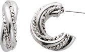 Behave - Oorbellen - Oorstekers - Dames - Gevlochten motief - in Oorring vorm - Zilver kleur - 2.5cm