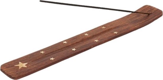 Wierookhouder houten plankje ster - Merkloos