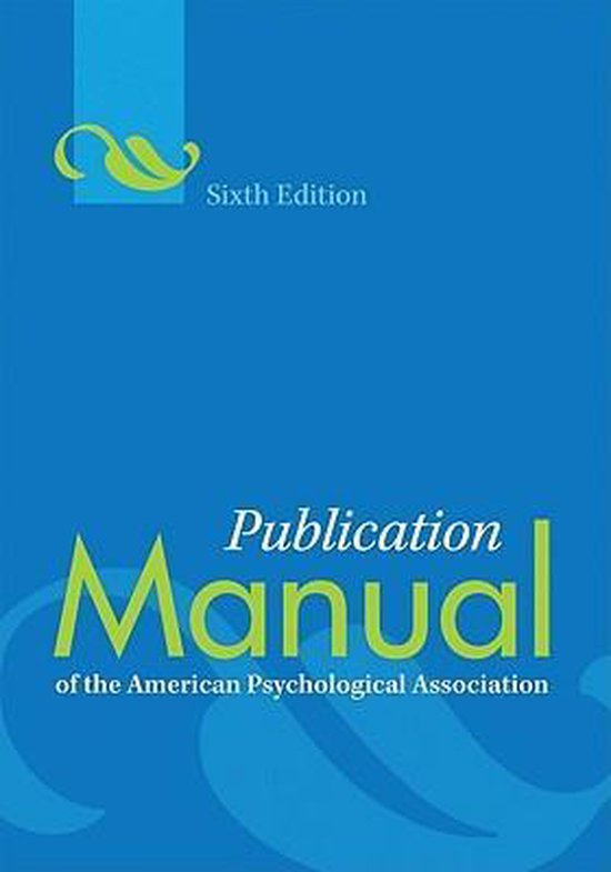 Publication Manual of the American Psychological Association