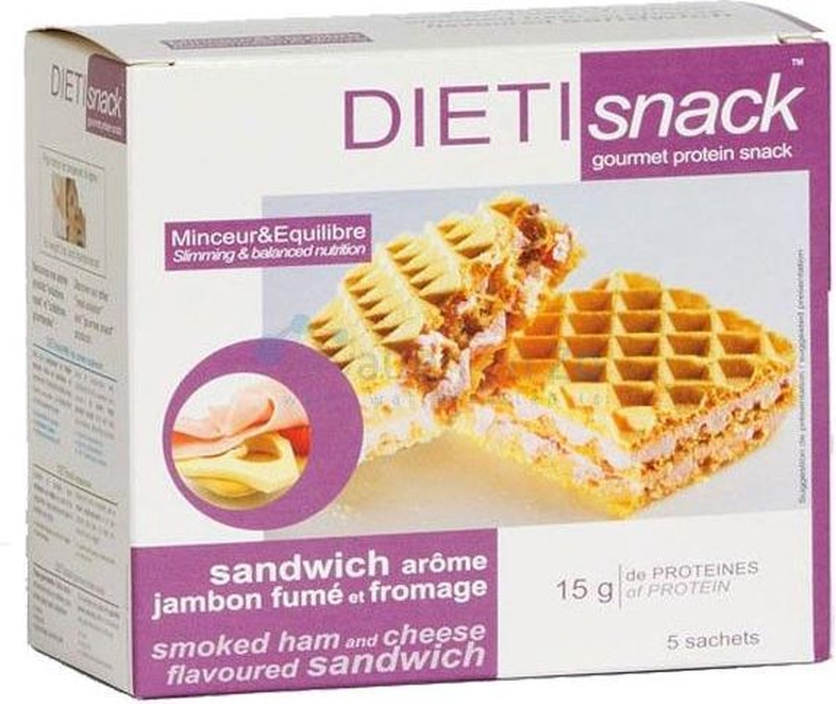 Goedkoopste Dieti Ham Kaas Sandwich - 5 stuks - Snack