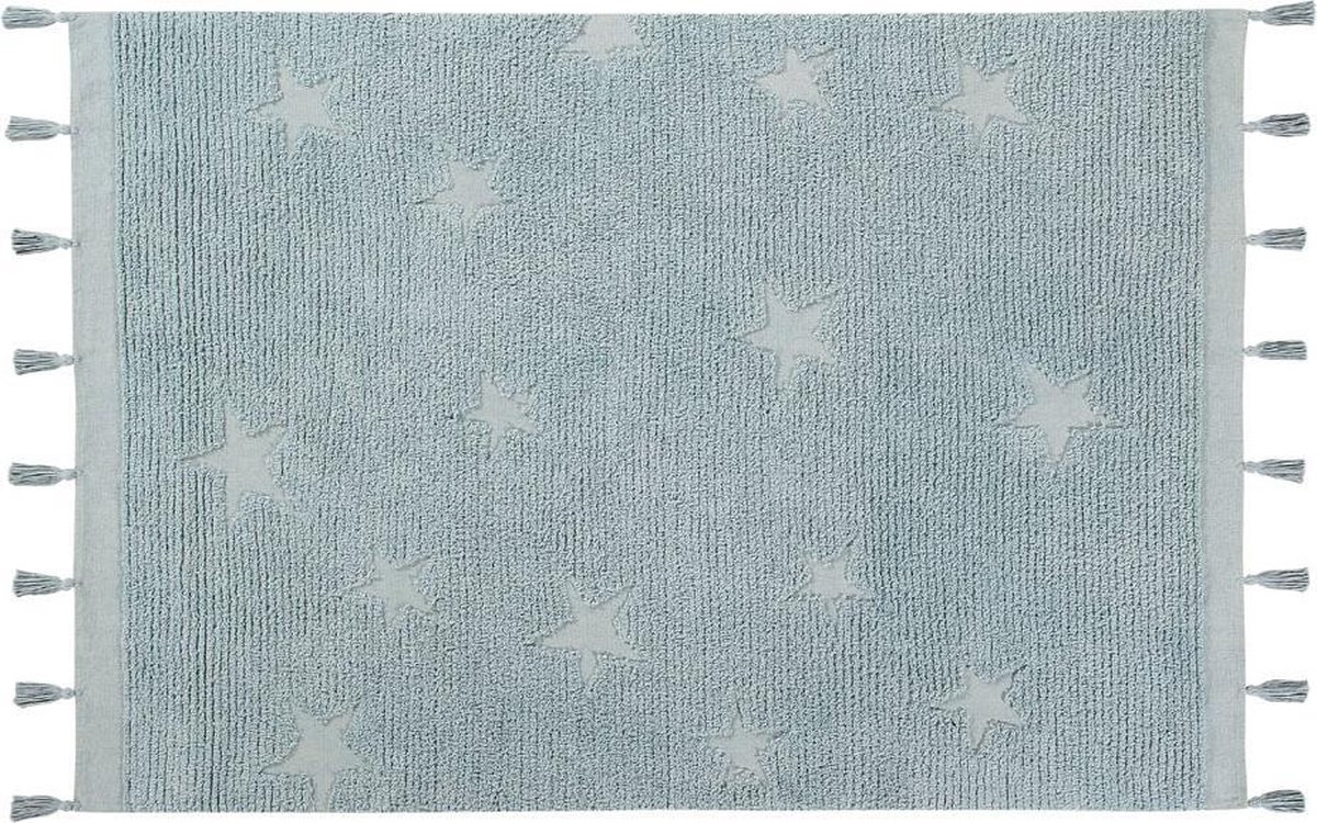 Lorena Canals - vloerkleed Hippy Stars - 120 x 175 cm - aqua blue