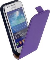 LELYCASE Flip Case Lederen Cover Samsung Galaxy Ace 3 Paars