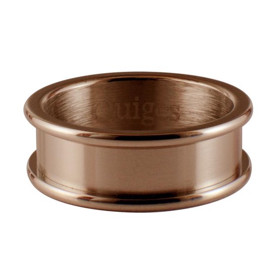 Quiges Stapelring Ring - Basisring  - Dames - RVS roségoudkleurig - Maat 19 - Hoogte 6mm