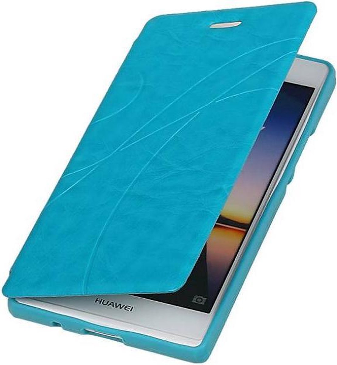 Easy TPU Booktype hoesje Geschikt voor Huawei Ascend P6 Turquoise