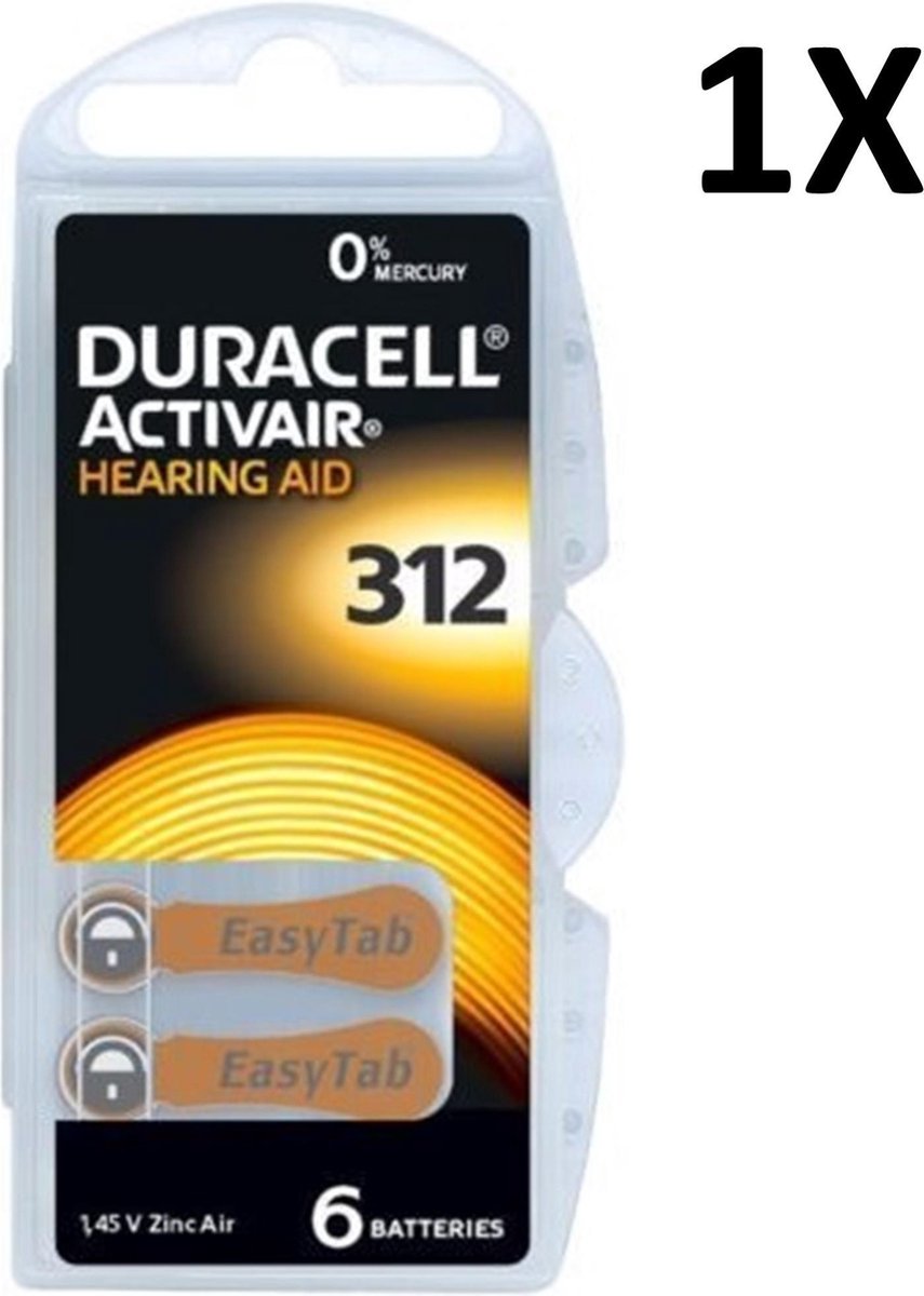 Duracell Gehoorapparaat Batterijen 312 - 6 stuks