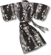 TA-HWA - Japanse Kimono - Dames Yukata - Zwart - Met Kersenbloesem - One Size