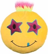 Emoticon kussen ster met kuif 35 cm