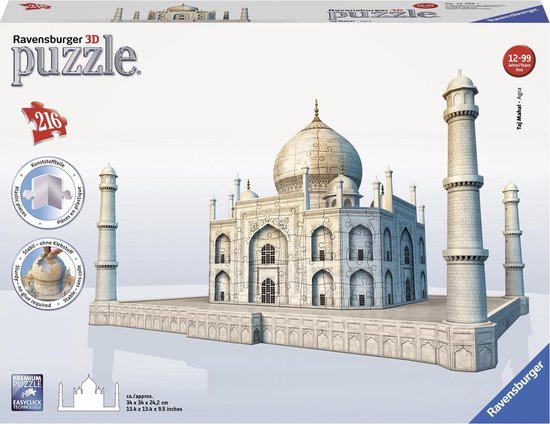 Ravensburger Taj Mahal - 3D Puzzel gebouw van 216 stukjes | Muziek | bol.com