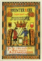 Deventer Koek reclame J. Bussink fabrikaat - Metalen reclamebord - Wandbord - 10x15 cm