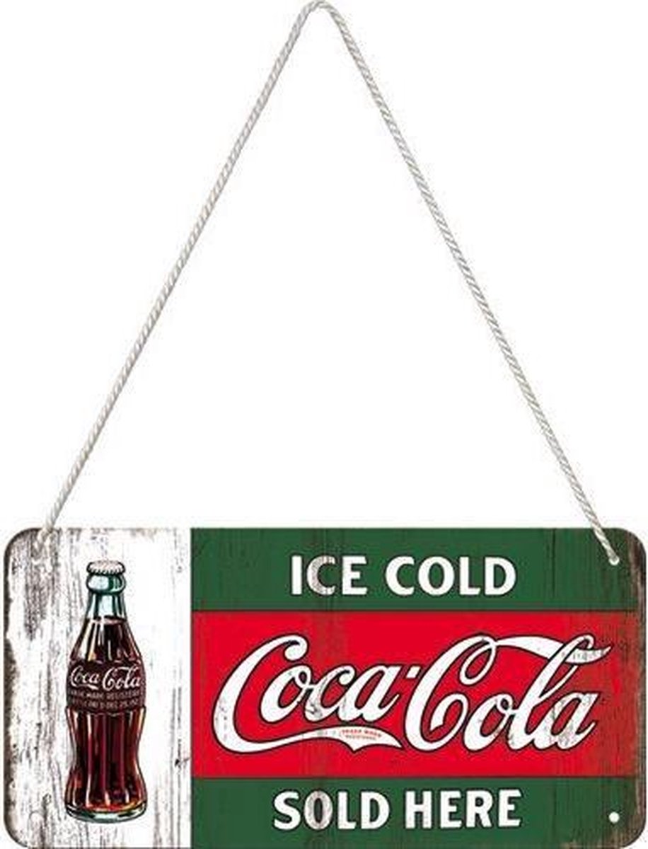 Nostalgic Art Merchandising Nostalgic Art Metalen bord Hanging Coca Cola Ice cold Meer kleurig