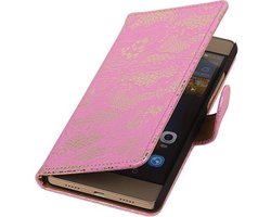 Sony Xperia Z5 Compact - Lace Roze Booktype Wallet Hoesje