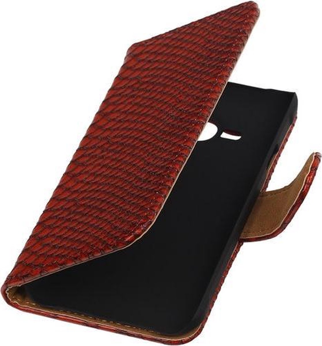 Rood Slang Booktype Samsung Galaxy S3 Mini Wallet Cover Hoesje