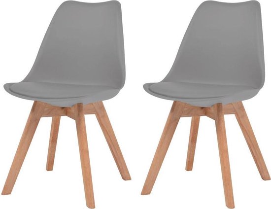 Eettafel stoelen Grijs 2 STUKS Kunstleer / Eetkamer stoelen / Extra stoelen  voor... | bol.com