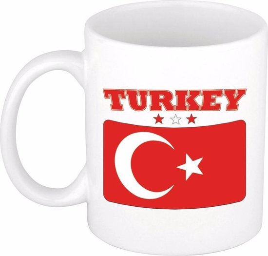 tack Catena Een evenement Beker / mok met de Turkse vlag - 300 ml keramiek - Turkije | bol.com