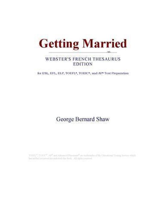 Getting Married (ster's French Thesaurus Edition) (ebook), Icon