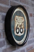 Signs-USA Route 66 Klok - 35 cm - Retro Wandbord - Metaal