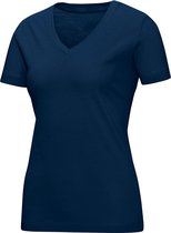 Jako Team V-Hals Dames T-Shirt - Voetbalshirts  - blauw donker - 44