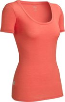 Icebreaker Tech SS Scoop - dames - T-shirt - maat L - zalm