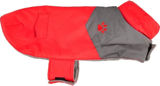 Hondenjas – Regenjas hond – Water- en winddichte hondenregenjas met fleece – Flamingo Regenjas Juno Rood – 45 cm