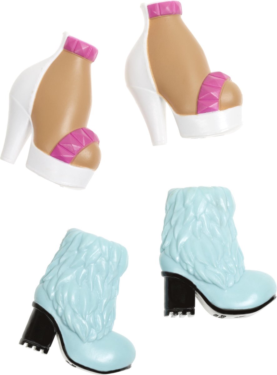 Bratz Shoefiesnaps Schoenen voor Bratz poppen – 6x2x2cm – Blauwe Boots en Roze en Witte Schoenen | Speelgoed voor Meisjes