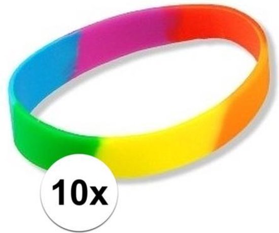 kalligrafie werkzaamheid Gespecificeerd 10x Siliconen armbandjes regenboog | bol.com