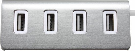 USB splitter HUB - USB hub 4-poorts - USB 2.0 4-ports aluminium hub - DisQounts - Merkloos