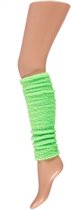 Pluche beenwarmers neon groen