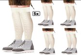 5x Paar Tiroler sokken ecru 39-42