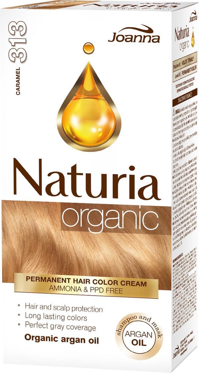 Joanna - Naturia Organic Hair Dye Without Ammonia And Ppd 313 Caramel