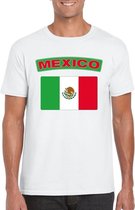 T-shirt met Mexicaanse vlag wit heren M