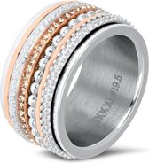 Complete iXXXi ring ; zilver - rosé goud kleurig