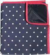 Picknickkleed blauw met witte stip