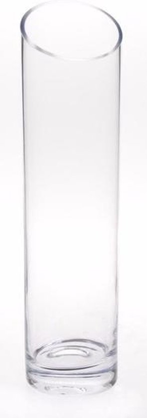 Cilinder vaas glas schuin 40 cm | bol.com