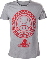 Nintendo - Grijze , Mushroom Mario Kart Shirt - Small