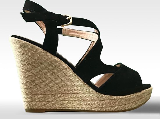 Sandales pour femmes compensées - Esperanza - Femme - Taille 38 - YD-HY-607 BLACK