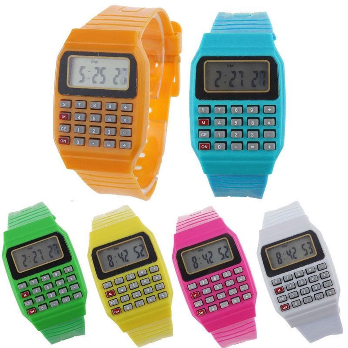 Oranje rekenmachine horloge voor kinderen | bol.com