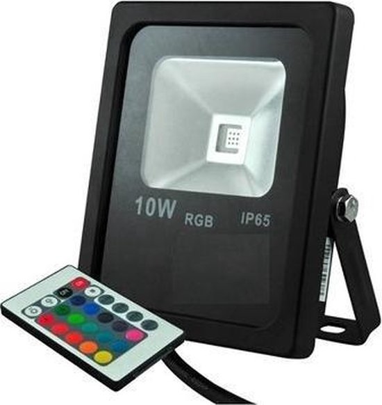 Projecteur LED 50W RGB IP65 Plein air - Télécommande Dimmable - Zwart | bol