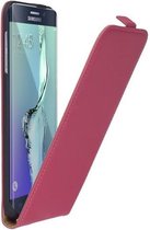 Roze lederen flip case Samsung Galaxy S6 Edge Plus case Telefoonhoesje