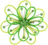 Groene bloem broche