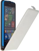 Wit Microsoft Lumia 640 XL Lederen Flip case case Telefoonhoesje
