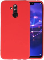 Bestcases Color Telefoonhoesje - Backcover Hoesje - Siliconen Case Back Cover voor Huawei Mate 20 Lite -Rood